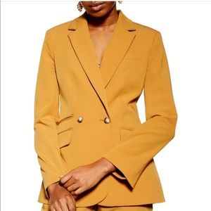NWOT Topshop Double Breasted Mustard Blazer US 2